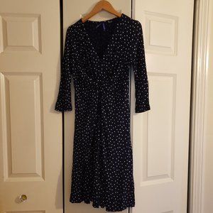Seraphine Navy Polka Dot Maternity Dress